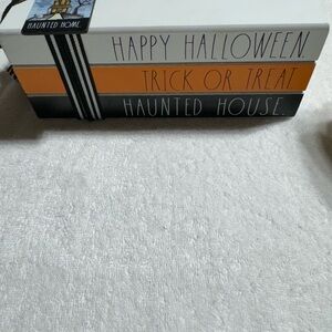 Rae Dunn Halloween wood Decorative Book Stack